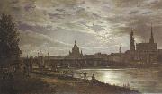 Johan Christian Dahl View of Dresden in Full Moonlight (mk22) oil painting artist
